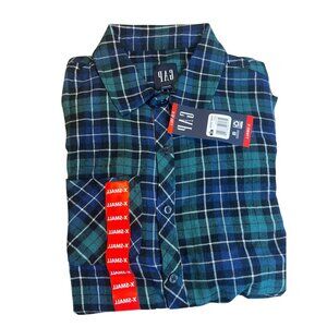 Gap XS Blue/Green Plaid Long Sleeve Button-Up Shirt